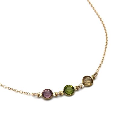 Gold Connected Birthstone Necklace