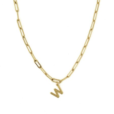 Gold Dainty Paperclip Charm Necklace