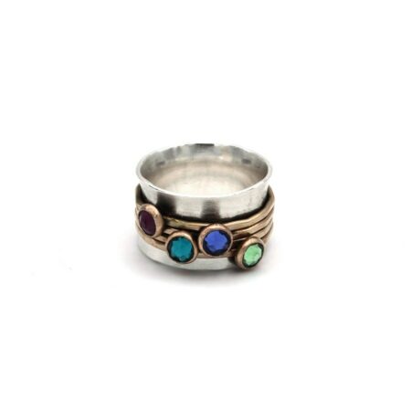 Golden Birthstone Spinner Ring