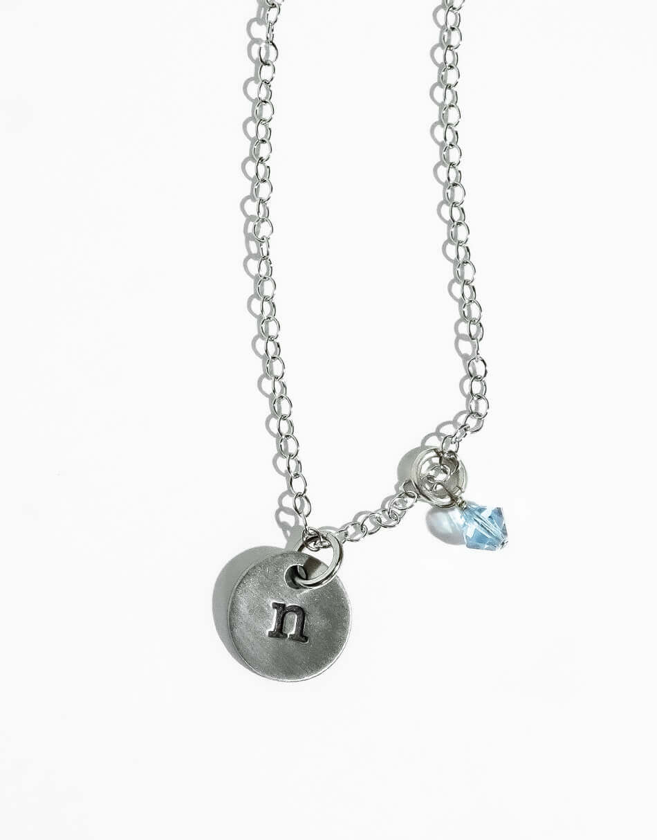 Initials On A Chain (Pewter)