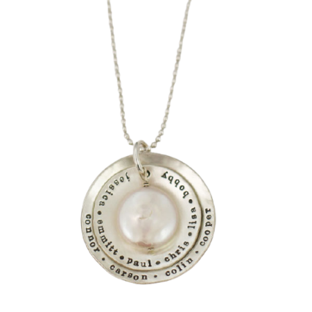 Layered Mother Of Pearl Sterling Silver Necklace