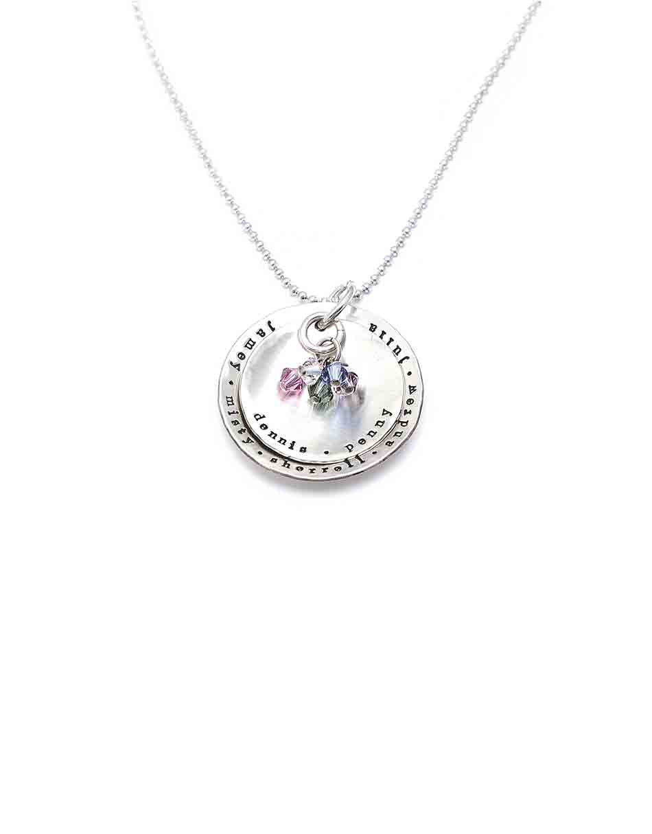 Layered Silver and Stones Sterling Silver Necklace