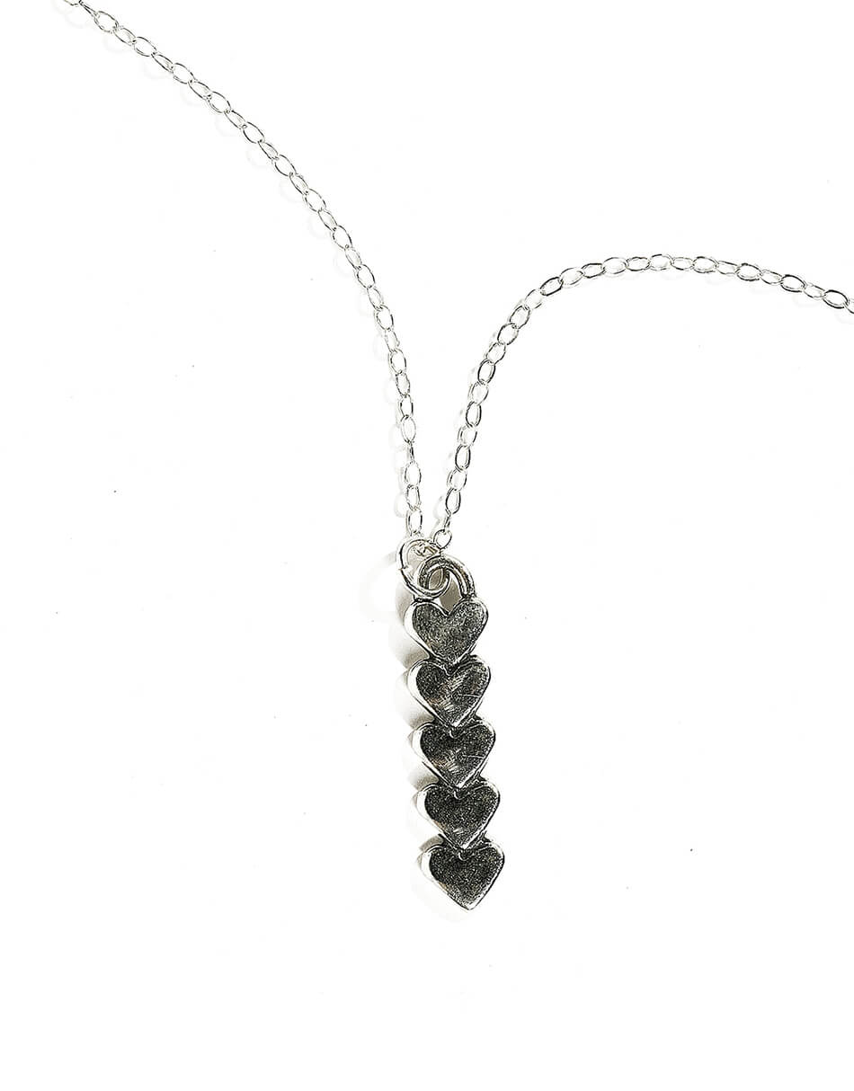 Represent each child or family member with their own tiny little sterling silver heart. Perfect necklace for grandma