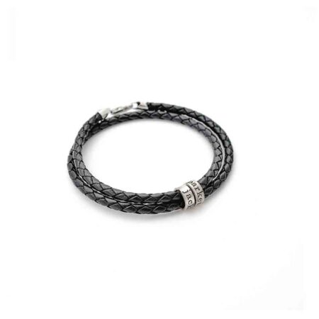 Men's Personalized Leather Bound Bracelet
