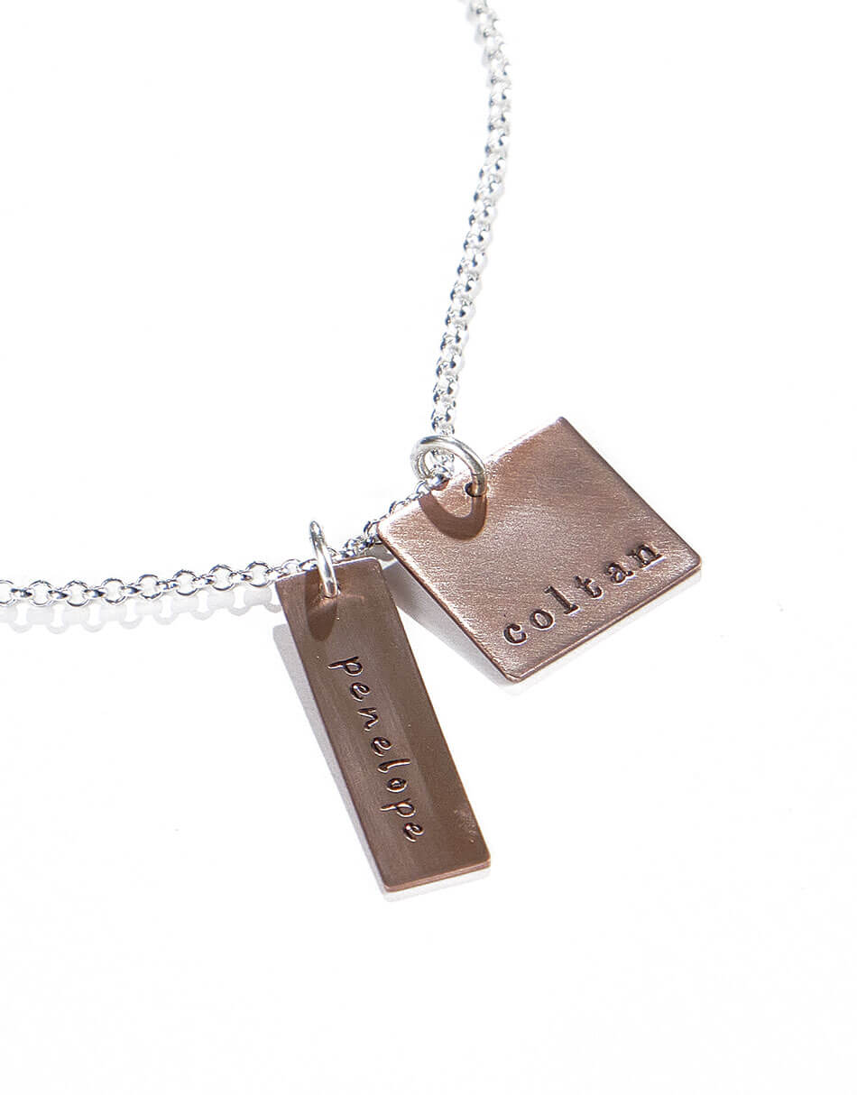 Choose your choice of charm shapes and metals to create a beautiful personalized necklace for your mom or wife