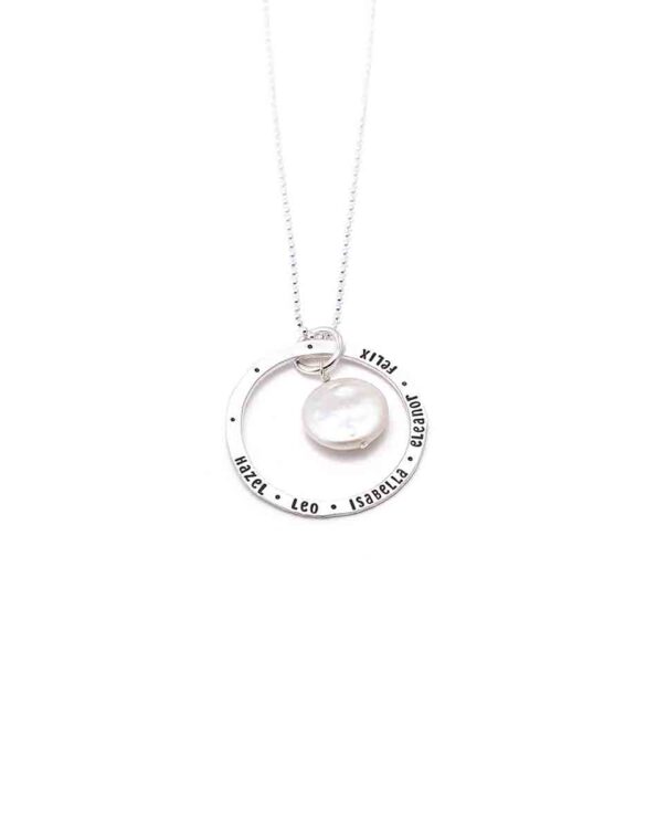 Mother Of Pearl Silver Infinity Necklace