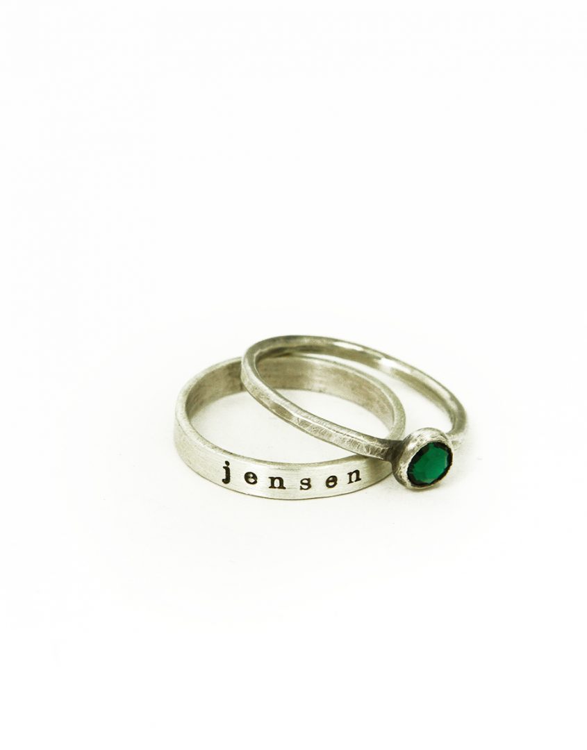 name-and-stone-stacking-ring-set