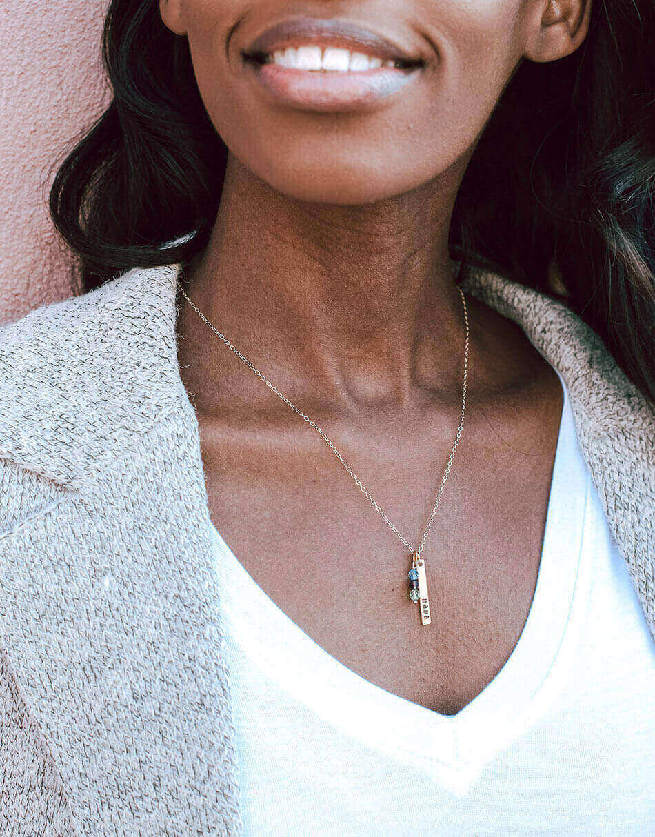 Personalized Birthstone & Name Necklace For Grandmas and Moms