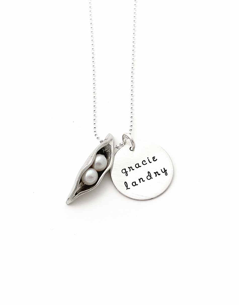 Peas In A Pod With Names Necklace