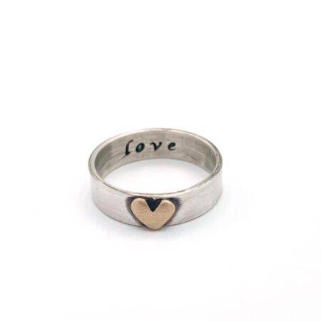 Mixed Metal Secret Love Message Ring
