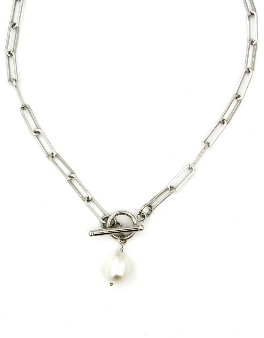 Silver Baroque Pearl Necklace