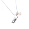 Sterling silver rectangle bar charm with stacked hearts on one side and name hand stamped on the back. Personalized jewelry for grandma
