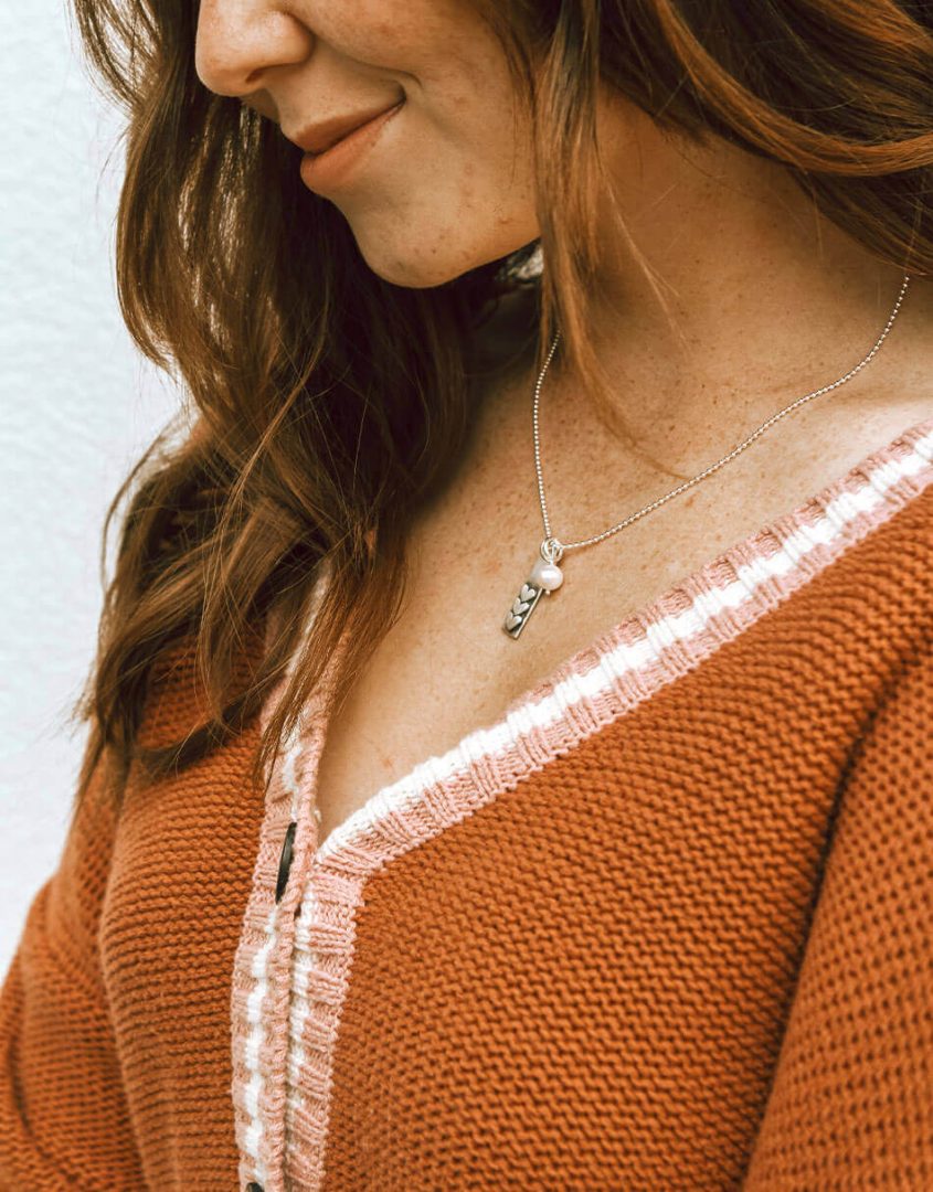 Love stack charm necklace for women