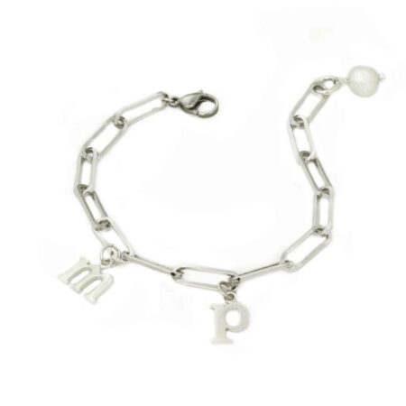 Silver Paperclip Charm Bracelet