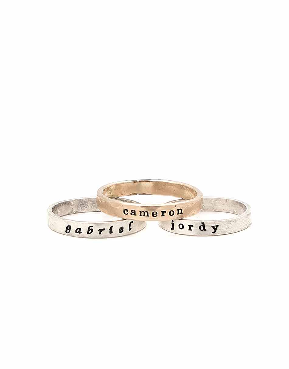 Skinny Message Name Rings
