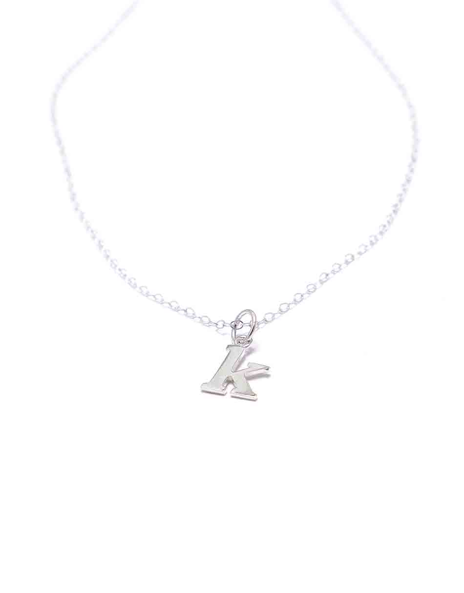Sterling Lowercase Typewriter Initial Necklace