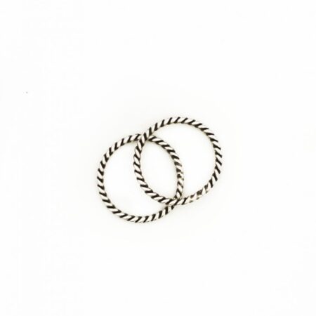 A set of 2 beautiful handmade sterling silver rope rings, the perfect accent to many of our personalized rings!