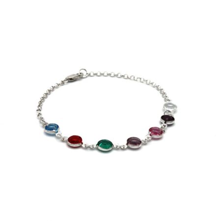 Sterling Silver Connected Birthstone Bracelet