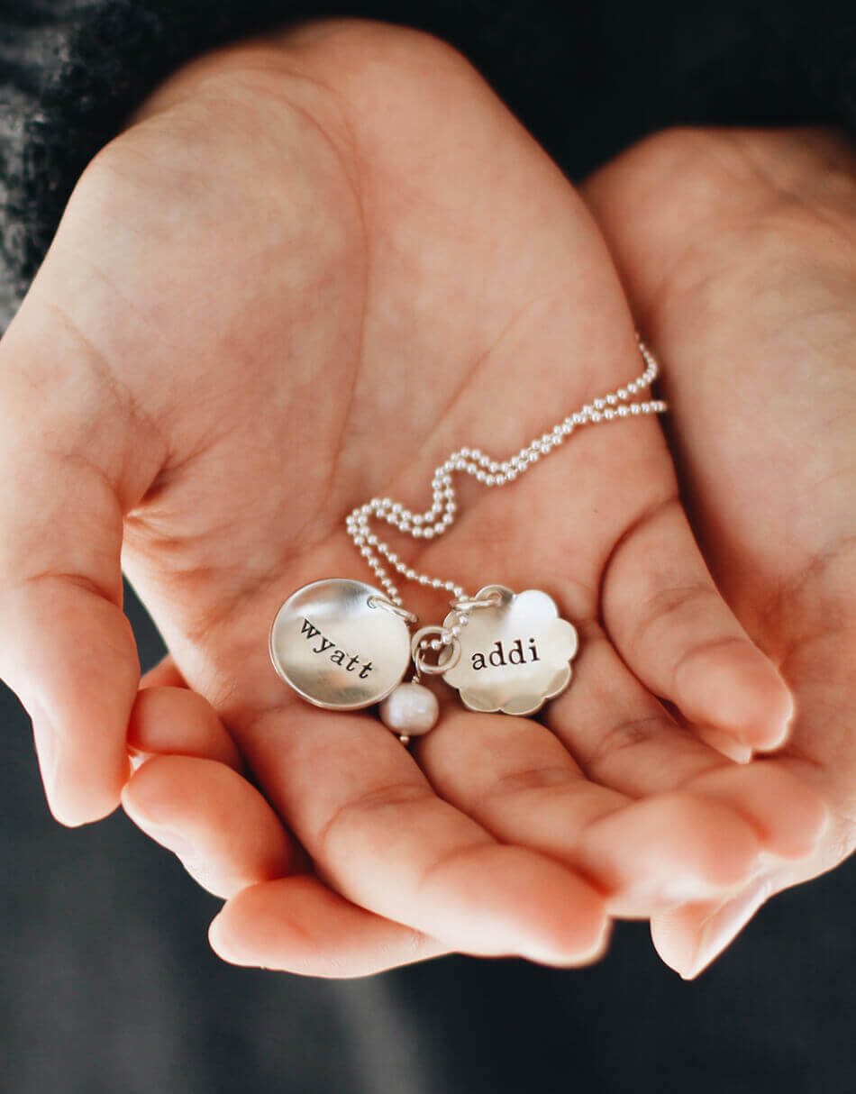 Custom Name Initial Charm Necklace For Women.
