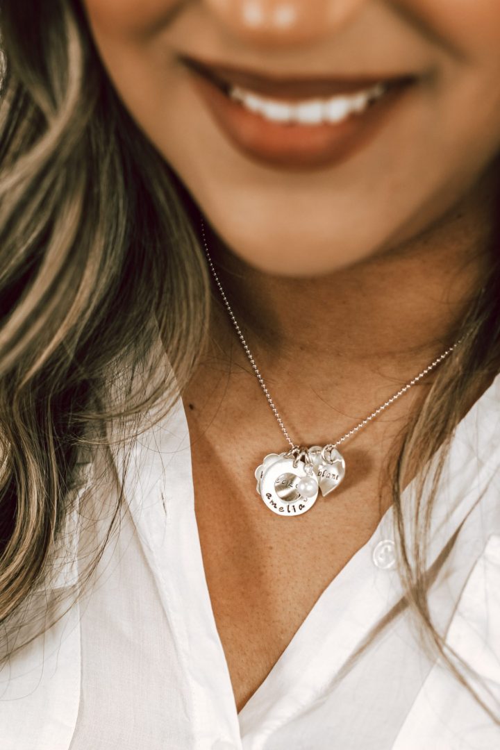 Custom Name Initial Charm Necklace For Women.