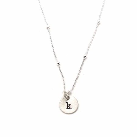 Dainty Sterling Silver Initial Charm Necklace