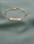 Handstamped-Golden-Paperclip-Name-Bracelet-word-of-the-year-jewelry-4