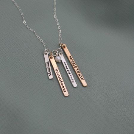 Skinny Rectangle Names Charm Necklace